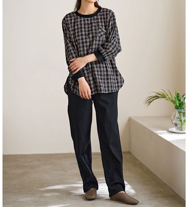 BELLUNA（ベルーナ）の「スラブ素材リブ使いブラウス（ブラウス）」｜詳細画像