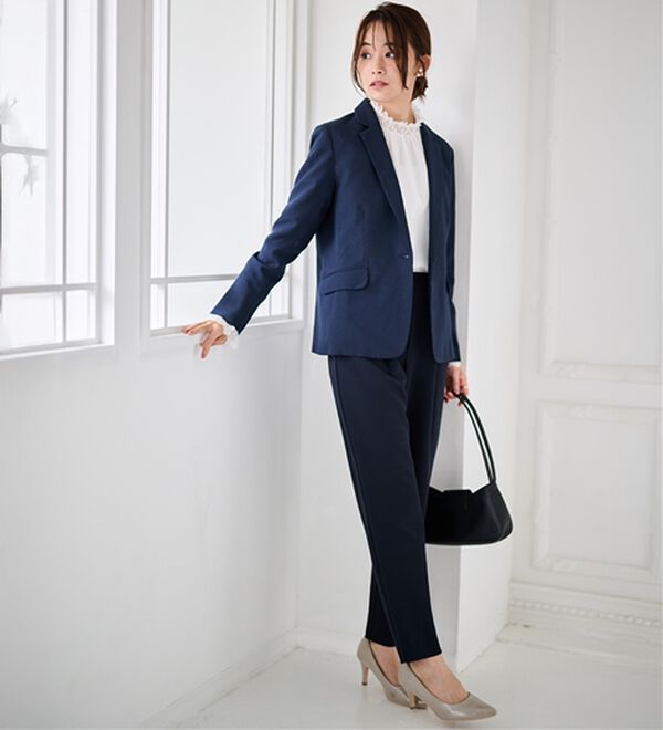 RANAN（ラナン）の「【選べる衿】洗える！春夏ロングシーズン着用可能ベーシック２点ライトスーツ（パンツスーツ）」｜詳細画像