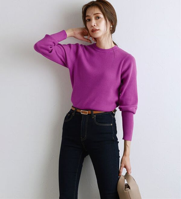 Rene ボウタイニット　34 ルネ rene ボウタイニットセーター 赤 34 Rene ルネ トップス 7分袖