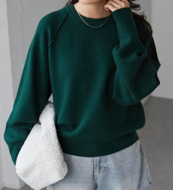 RANAN（ラナン）の「パチパチしにくい！大人のきれいめトレーナーニット（ニット・セーター）」｜詳細画像