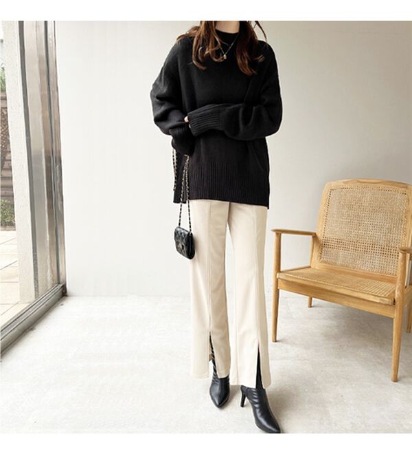 GeeRA（ジーラ）の「楽ちん！ストレッチスリットスラックスパンツ（フルレングスパンツ）」｜詳細画像