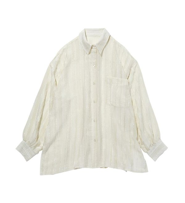 GeeRA（ジーラ）の「きらきらシアーストライプジャカードシャツ（シャツ）」｜詳細画像