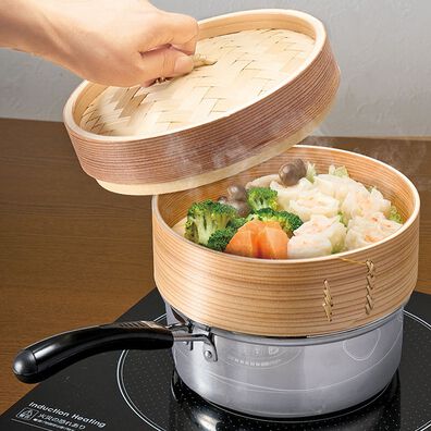 「せいろ・ガラスフタ付！ステンレス片手鍋１８ｃｍ（鍋・フライパン）」