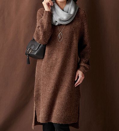 BELLUNA（ベルーナ）の「アルパカ入りラグランニットワンピース（ニットワンピース）」