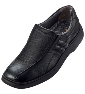 「ソフト牛革　日本製快適ウォーキング（メンズスニーカー）」｜スリッポンブラック