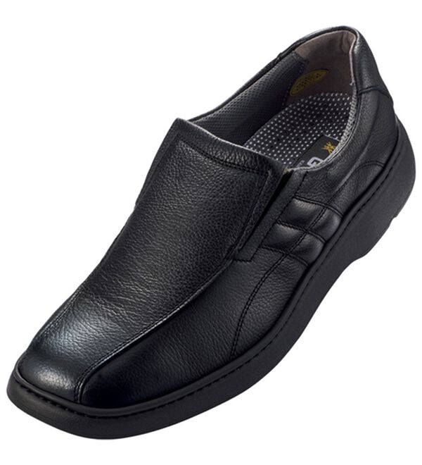 「ソフト牛革　日本製快適ウォーキング（メンズスニーカー）」｜スリッポンブラック