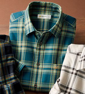 「＜ゴールデンベア＞ビエラチェックネルシャツ（メンズシャツ）」｜グリーン