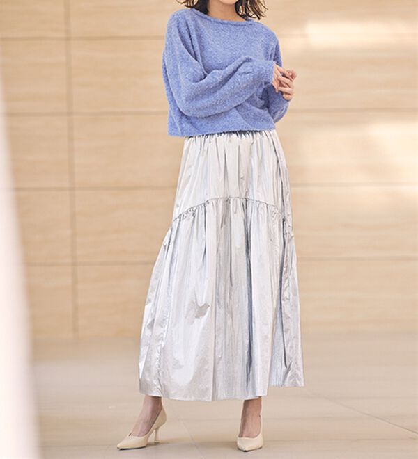 RANAN（ラナン）の「メタリックラウンドティアードスカート（ロングスカート）」｜詳細画像