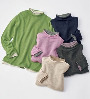 BELLUNA（ベルーナ）の「＜日本製＞ホールガーメント２枚重ね着プルオーバー（ニット・セーター）」｜詳細画像