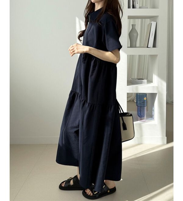 GeeRA（ジーラ）の「サッカーティアードハーフジップワンピース（その他ワンピース）」｜詳細画像