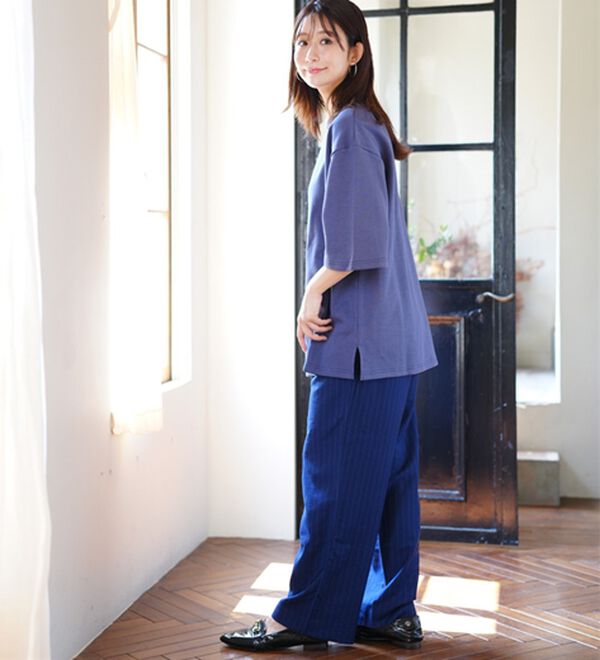 A HAPPY MARILYN（アハッピーマリリン）の「【Ｍ～８Ｌ】名品！「３つのシルエット」と「長袖／半袖」から選べる 綿混 ベーシック Ｔシャツ（Tシャツ）」｜詳細画像