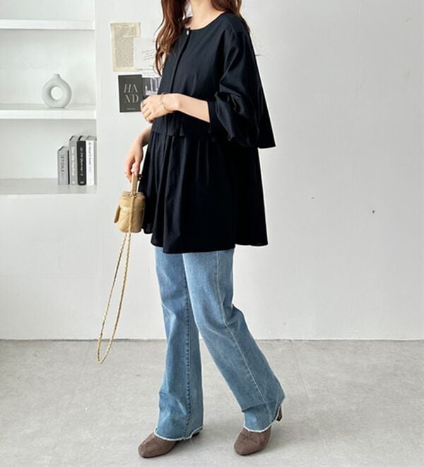 GeeRA（ジーラ）の「羽織にもなる！ペプラムシャツチュニック（チュニック）」｜詳細画像