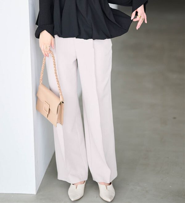 RANAN（ラナン）の「裏起毛美脚シルエットピンタックワイドパンツ（フルレングスパンツ）」｜詳細画像