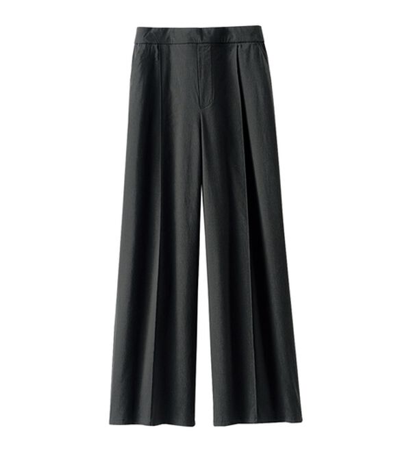 BELLUNA（ベルーナ）の「麻入りストレッチタックワイドパンツ（ワイドパンツ・ガウチョ）」｜詳細画像