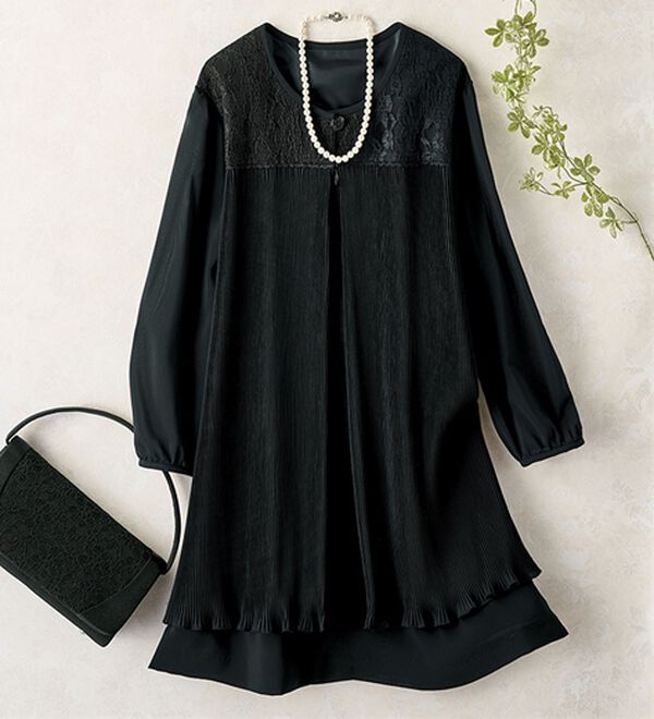 ルフラン（ルフラン）の「レース使いプリーツチュニック（ブラックフォーマル（喪服・礼服））」｜1
