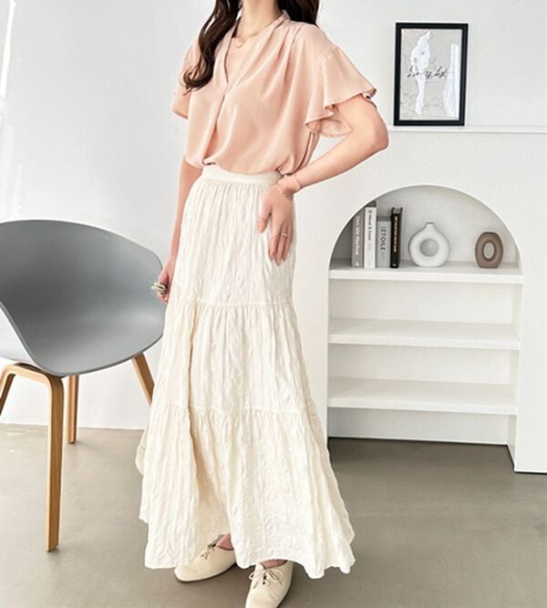 GeeRA（ジーラ）の「サラサラ涼しい！着やせも叶うフレアー袖ブラウス（ブラウス）」｜詳細画像