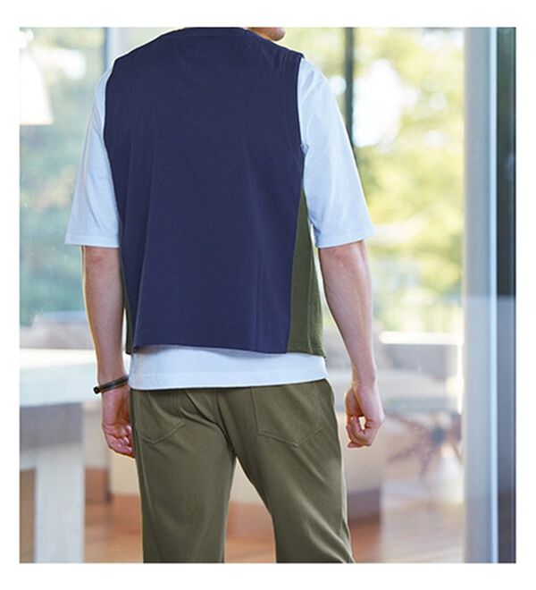 「羽織って納得！涼感サッカーベスト（メンズベスト）」｜詳細画像