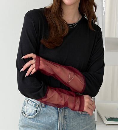 GeeRA（ジーラ）の「袖切り替えカットソープルオーバー（カットソー）」