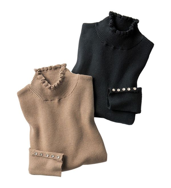 VINNO（ヴィノ）の「カシミヤ入リブタートルニット（ニット・セーター）」｜詳細画像