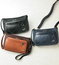 「＜クロコダイル＞ウォレット付き多機能ショルダー（メンズショルダーバッグ）」