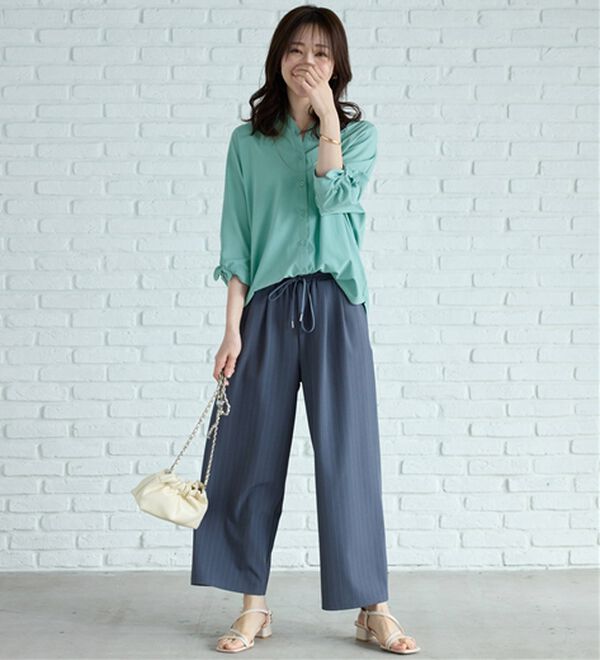 BELLUNA（ベルーナ）の「【吸水速乾】イージーケア！袖リボンシャツチュニック（チュニック）」｜詳細画像