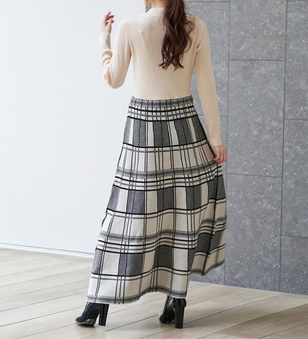 RANAN（ラナン）の「チェックジャカードニットワンピース（ニットワンピース）」｜詳細画像