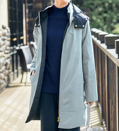 VINNO（ヴィノ）の「ＴＨＩＮＤＯＷＮ（Ｒ）はっ水リバーシブルコート（ロングコート）」