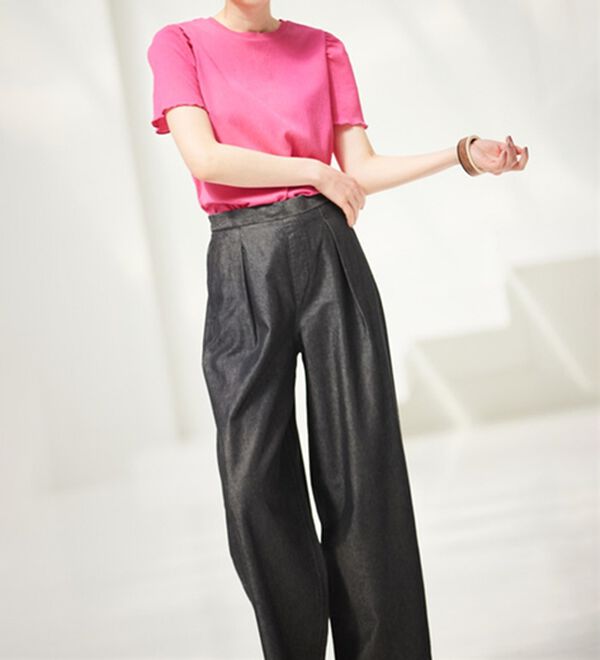 RANAN（ラナン）の「ギンガムチェック楊柳Ｔブラウス（カットソー）」｜詳細画像