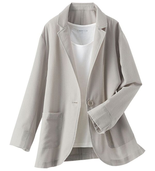 BELLUNA（ベルーナ）の「涼しげサッカー素材ウォッシャブルサマージャケット（その他ジャケット）」｜詳細画像