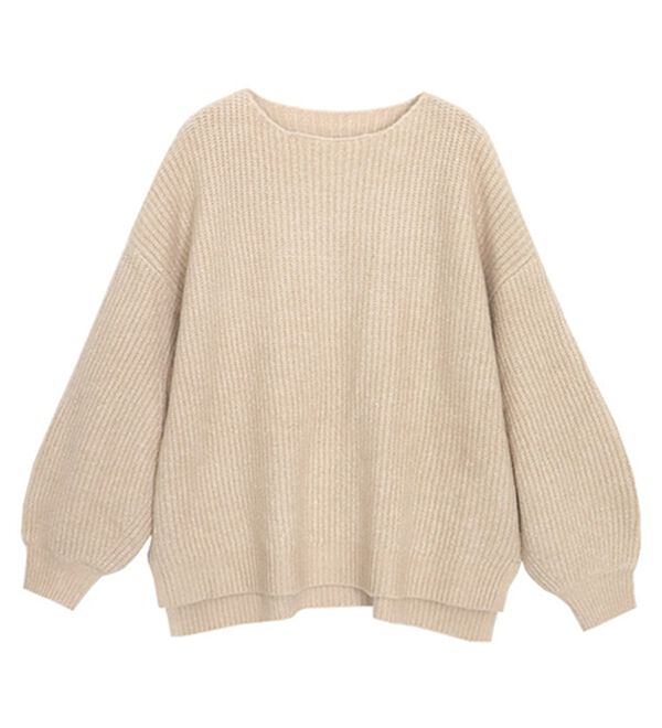 Pierrot（ピエロ）の「【洗濯機で洗える】ネックが選べるふんわりボリューム袖ニット（ニット・セーター）」｜詳細画像