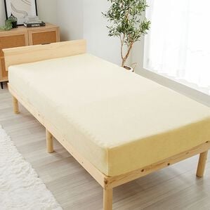 iellio（イエリオ）の「【８日間限定価格】タオル地綿１００％フィットシーツ＜ベッドシーツ・敷布団カバー・ボックスシーツ・のびのび・ぴったり＞（敷布団カバー・シーツ）」｜ホワイト