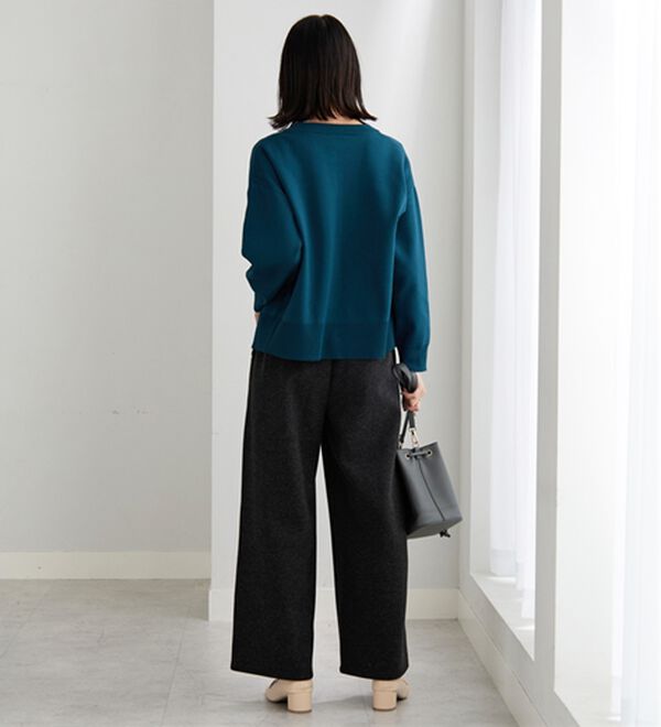 BELLUNA（ベルーナ）の「圧縮ニット素材ワイドパンツ（ワイドパンツ・ガウチョ）」｜詳細画像