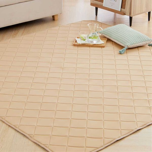 iellio（イエリオ）の「もちもちひんやり冷感低反発ラグ＜カーペット・接触冷感・防ダニ・裏面滑りにくい加工付＞（ラグ）」｜モカ