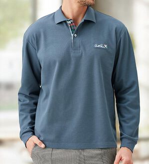 「【３枚組】＜アーノルド　パーマー＞ワンポイント刺しゅう鹿の子ポロシャツ３枚組（長袖・半袖）（メンズカットソー）」｜詳細画像