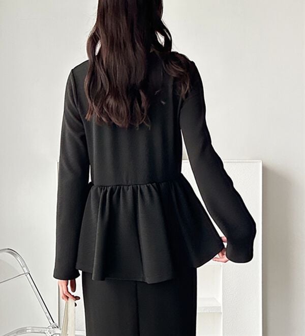 GeeRA（ジーラ）の「楽ちん！ペプラムデザインワンピース（カットソーワンピース）」｜詳細画像