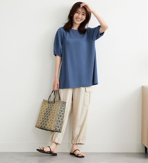 BELLUNA（ベルーナ）の「ポコポコ素材ふんわり袖チュニック（チュニック）」｜詳細画像