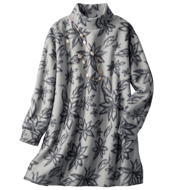 「【２枚組】暖かモノトーンフリースチュニック（パジャマ・ルームウェア）」｜詳細画像