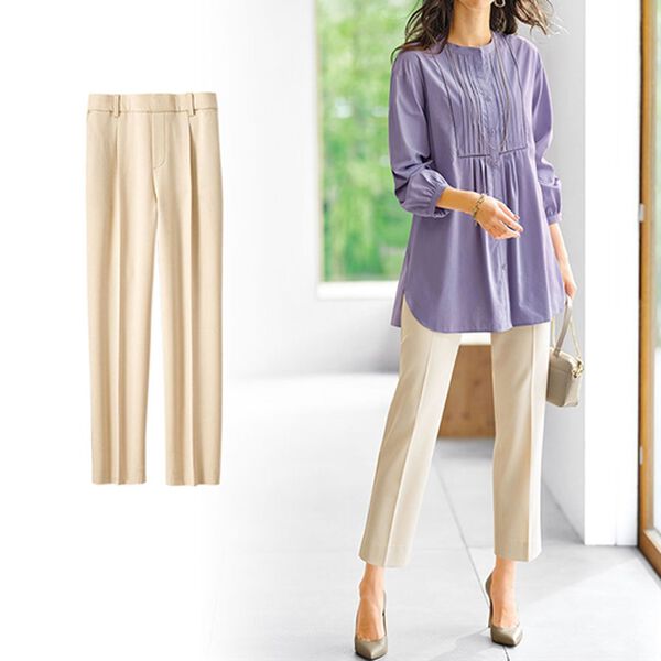 BELLUNA（ベルーナ）の「ストレッチ素材美脚見えテーパードパンツ（テーパードパンツ）」｜アイボリー