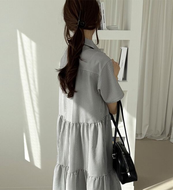 GeeRA（ジーラ）の「サッカーティアードハーフジップワンピース（その他ワンピース）」｜詳細画像