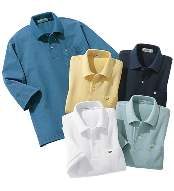 「＜ゴールデンベア＞上質国産ポロシャツ　選べる袖丈（半袖・７分袖）（メンズシャツ）」｜詳細画像