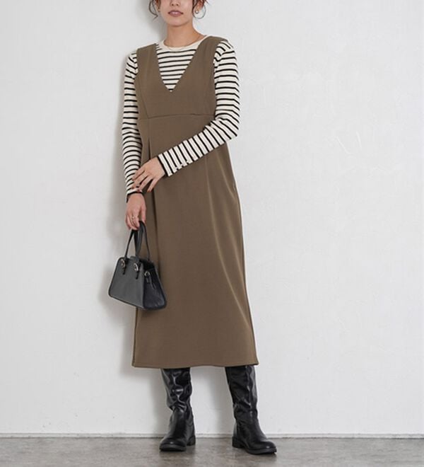 Pierrot（ピエロ）の「ペアスキンベロアジャンパースカート（ジャンパースカート）」｜詳細画像