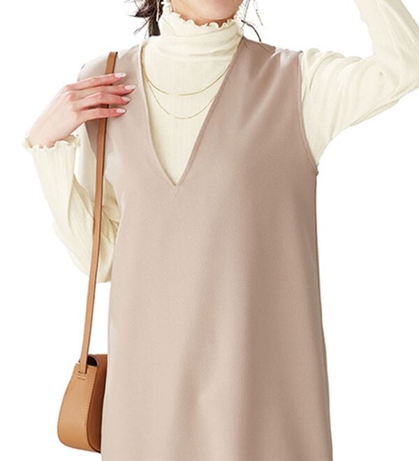 LAVIENNE（ラヴィエンヌ）の「着回し力抜群！綿１００％あったかリブインナー（肌着・インナーウェア）」｜詳細画像