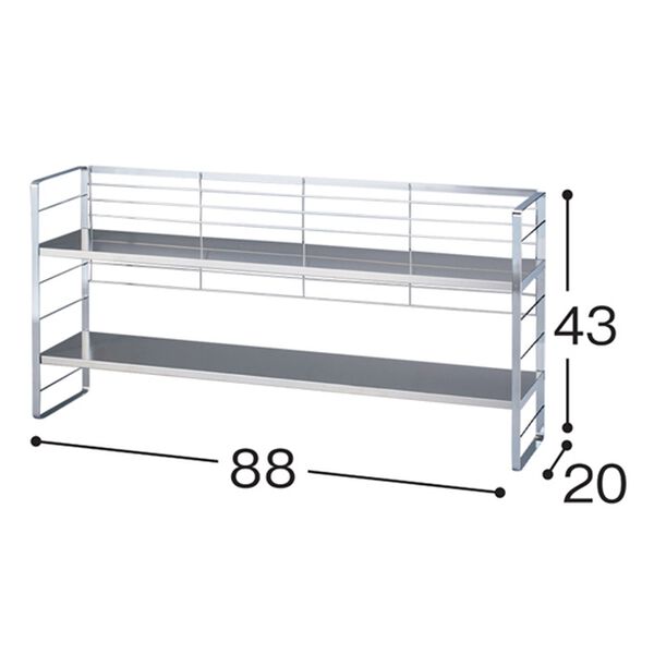 「出窓で使える２段シェルフ（キッチン整理用品）」｜詳細画像
