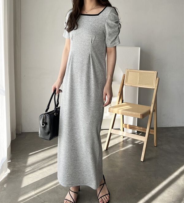 GeeRA（ジーラ）の「バックオープン配色リブワンピース（その他ワンピース）」｜詳細画像