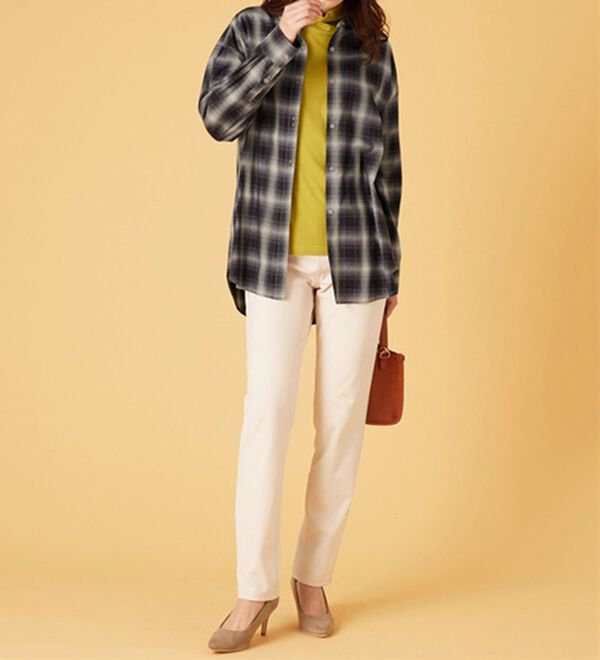 BELLUNA（ベルーナ）の「ゆったり快適チェック柄シャツチュニック（チュニック）」｜詳細画像