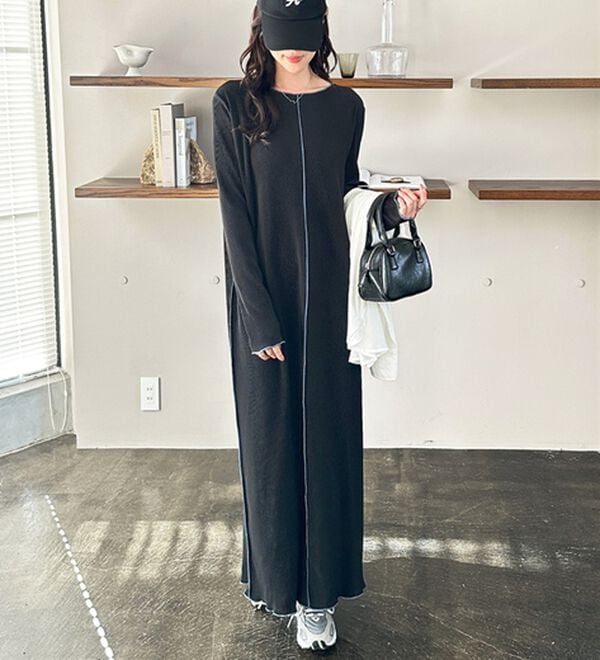 GeeRA（ジーラ）の「全骨格対応！配色プリーツワンピース（カットソーワンピース）」｜詳細画像