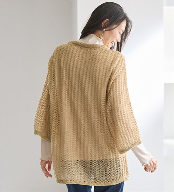 BELLUNA（ベルーナ）の「重ね着を楽しむラメ使い透かし編アンサンブル（アンサンブル）」｜詳細画像