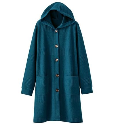 BELLUNA（ベルーナ）の「ボーダージャカード素材フードカーディガン（その他ジャケット）」