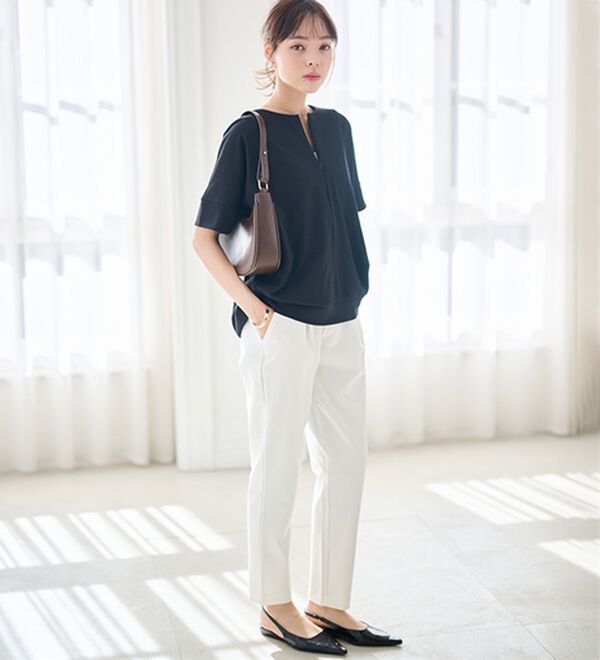 RANAN（ラナン）の「【4つの機能付】ひんやりハーフジップコクーンチュニック（チュニック）」｜詳細画像