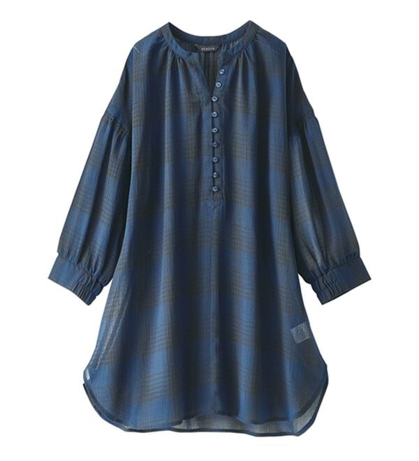 BELLUNA（ベルーナ）の「シャリ感シアー素材多ボタンチュニック（チュニック）」｜詳細画像